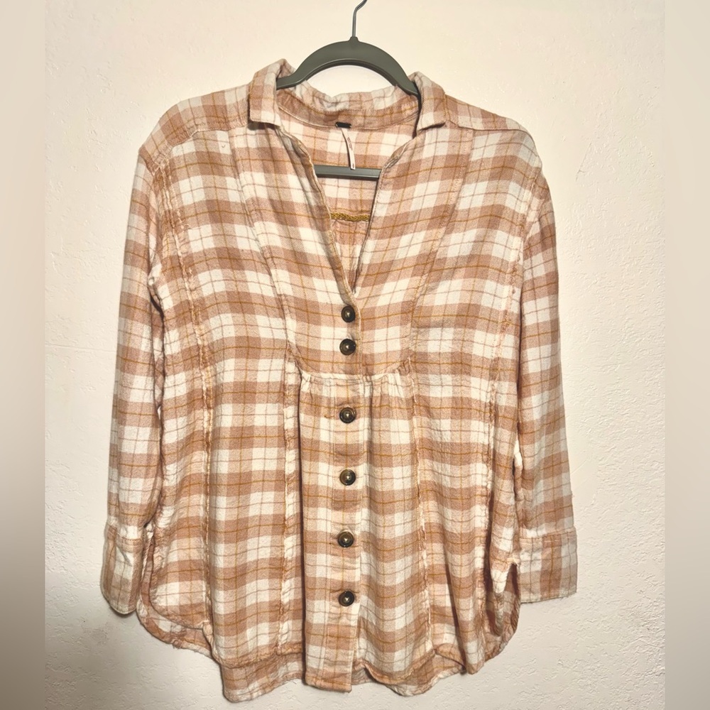 Free People woman’s all about the feels button up shirt/ tunic